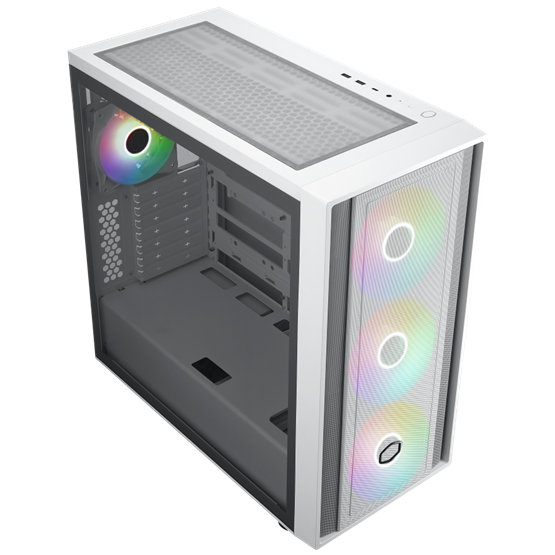 Cooler Master MasterBox MB600 fehér (táp nélküli) ablakos mATX ház