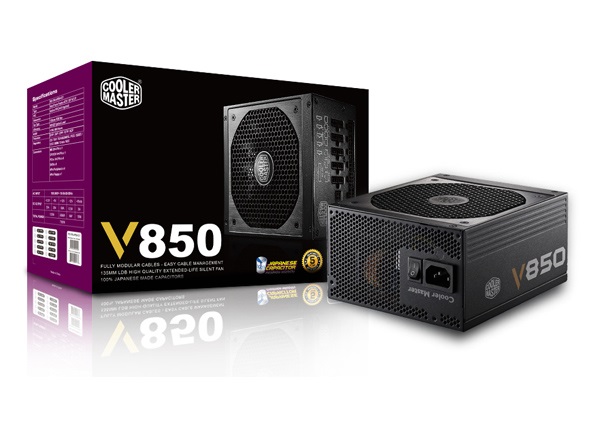 Cooler Master V850 Fully-Modular 850W PFC 12 cm ventilátorral dobozos tápegység
