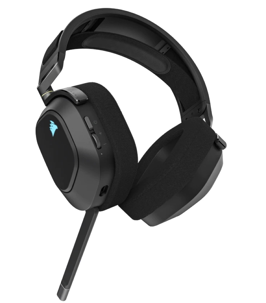 Corsair HS80 RGB vezeték nélküli fekete gamer headset