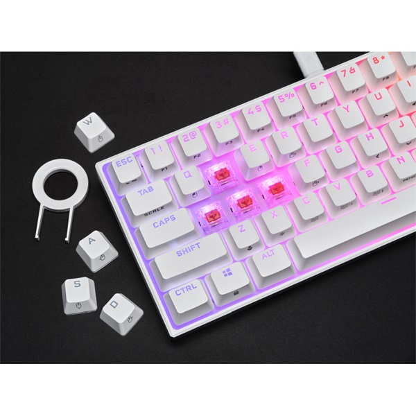 Corsair K65 Mini RGB Cherry MX Red US fehér mechanikus gamer billentyűzet