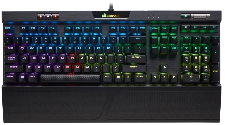 Corsair K70 RGB MK.2 Fekete RGB LED (Cherry MX barna) gamer billentyűzet
