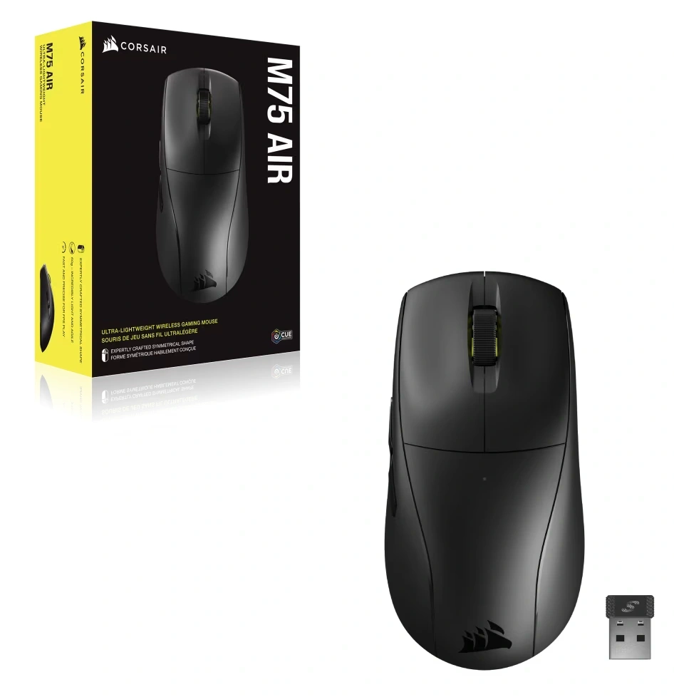 Corsair M75 AIR vezeték nélküli fekete gamer egér