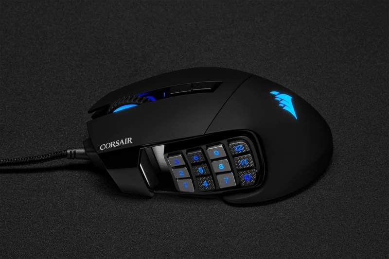 Corsair Scimitar Elite RGB Fekete 18000DPI Gamer egér