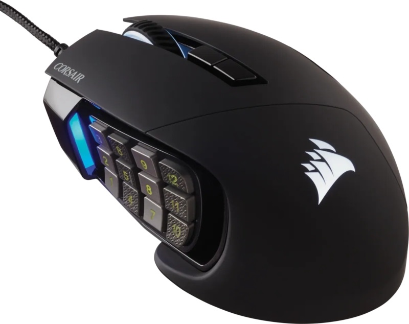 Corsair Scimitar Elite RGB Fekete 18000DPI Gamer egér