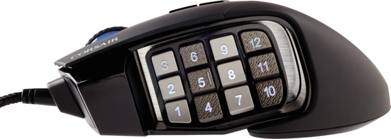 Corsair Scimitar Elite RGB Fekete 18000DPI Gamer egér