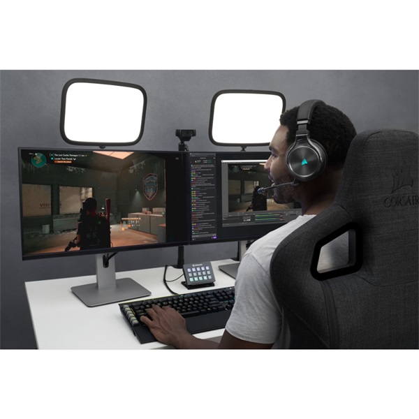 Corsair VIRTUOSO XT RGB vezeték nélküli metálszürke gamer headset