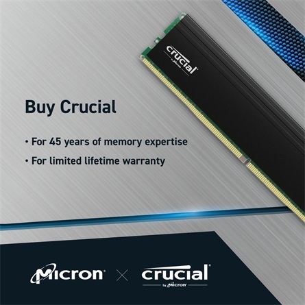 Crucial Pro 64GB 3200MT/s DDR4 memória CL22 Kit of 2 fekete