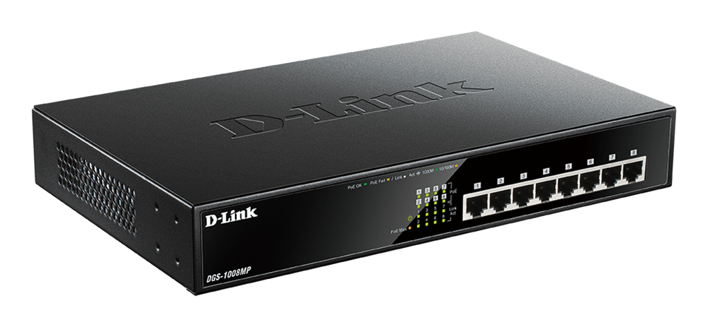 D-Link DGS-1008MP 8port GbE LAN nem menedzselhető PoE switch