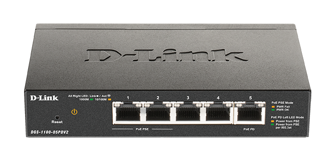 D-Link DGS-1100-05PDv2 5port GbE LAN PoE Smart switch