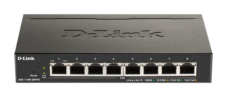 D-Link DGS-1100-08PV2 8port GbE LAN PoE Smart switch