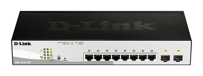 D-Link DGS-1210-10P/E 8port GbE LAN 2x GbE SFP port PoE Smart switch