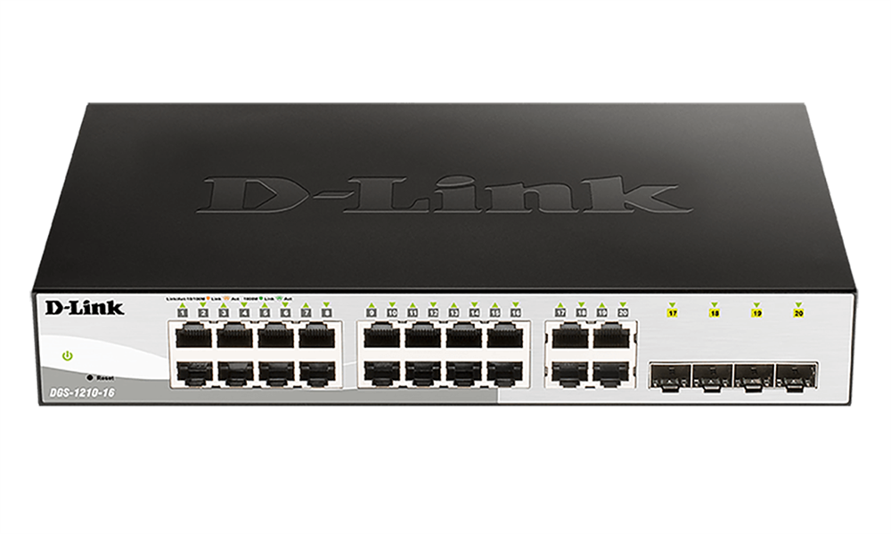 D-Link DGS-1210-16/E 16port GbE LAN 4x GbE RJ45/SFP Combo port Smart switch