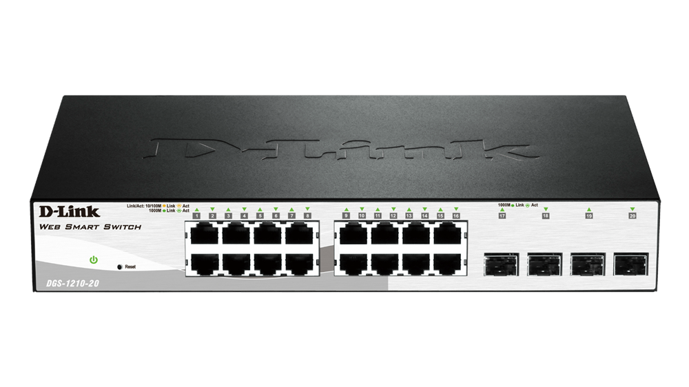 D-Link DGS-1210-20/E 16port GbE LAN 4x GbE RJ45/SFP Combo port Smart switch
