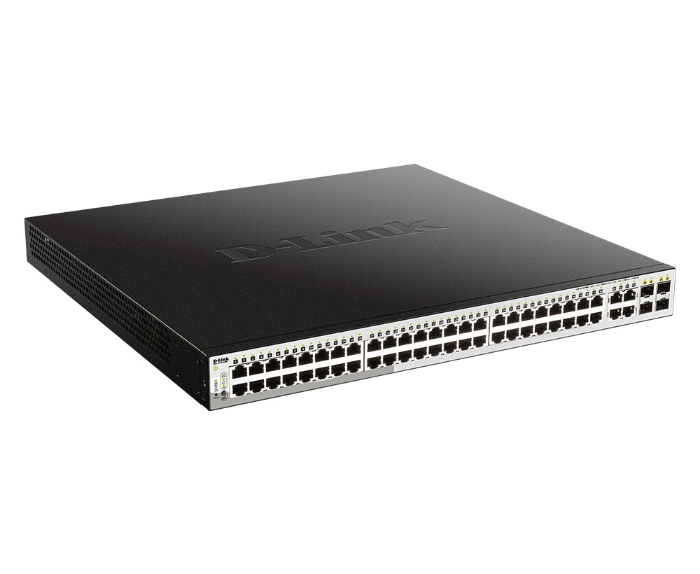 D-Link DGS-1210-52MP/E 48port GbE LAN 4x GbE RJ45/SFP Combo port PoE+ Smart switch