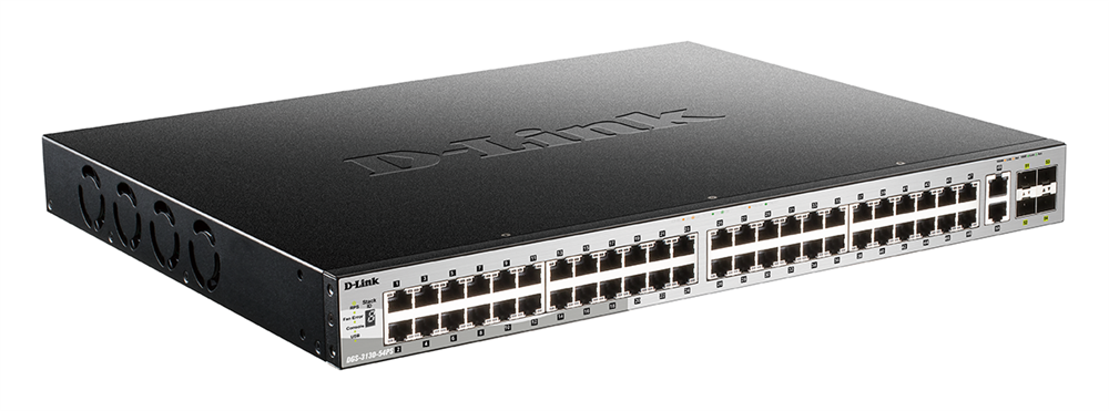 D-Link DGS-3130-54PS/E 48xGbE PoE LAN 2x10GbE LAN 4xSFP+ port L3 menedzselhető PoE switch