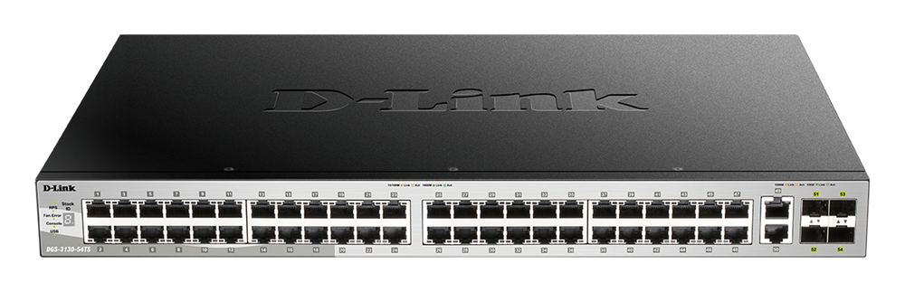 D-Link DGS-3130-54TS/E 48xGbE LAN 2x10GbE LAN 4xSFP+ port L3 menedzselhető switch
