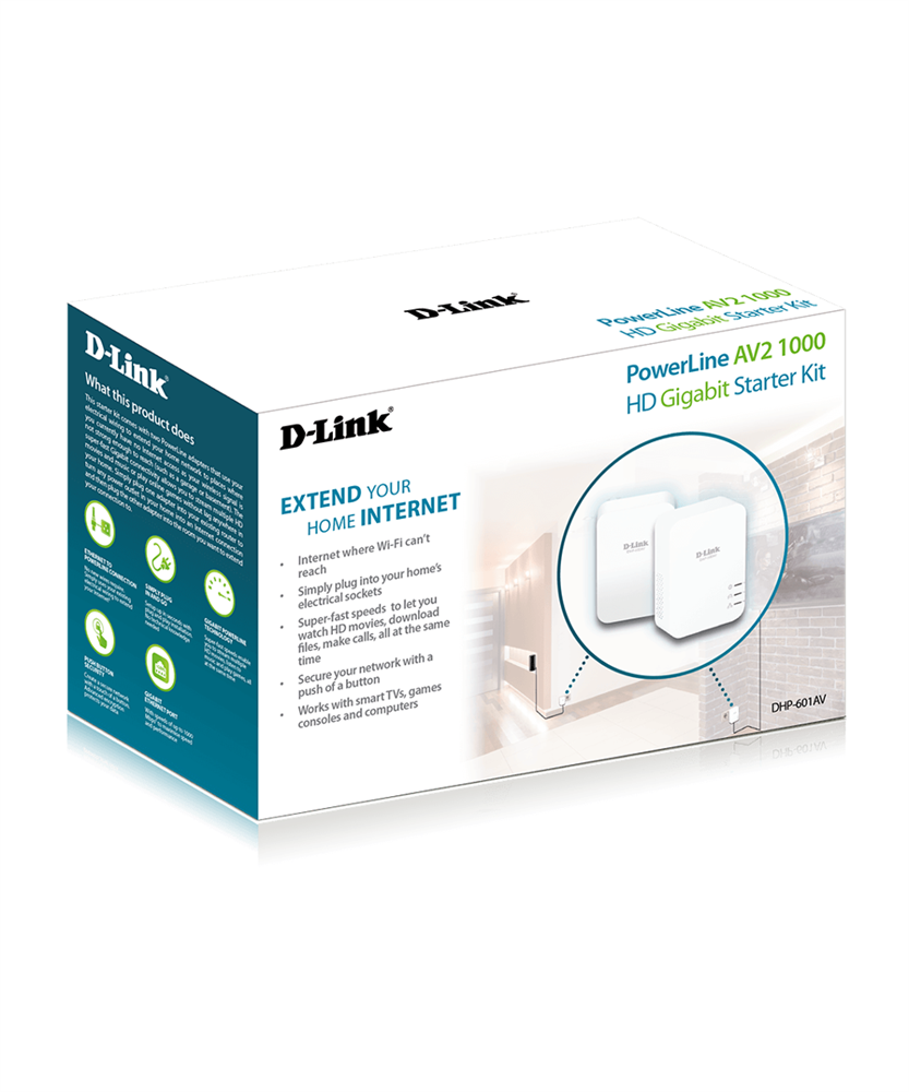 D-Link DHP-601AV AV2 1000 HD PowerLine Gigabit Starter Kit