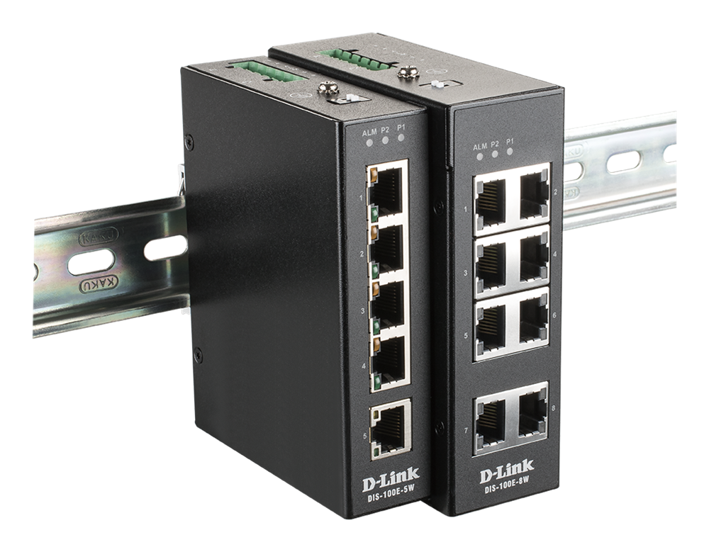 D-Link DIS-100E-8W 8x10/100 FE LAN port nem menedzselhető ipari switch