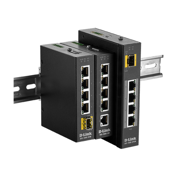 D-Link DIS-100G-5PSW 4x GbE PoE LAN 1x GbE SFP port nem menedzselhető ipari PoE switch