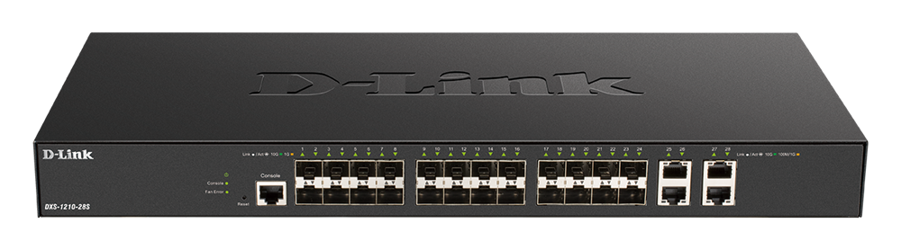 D-Link DXS-1210-28S 24x10GbE SFP+ 4x10GbE LAN port L2 smart menedzselhető switch