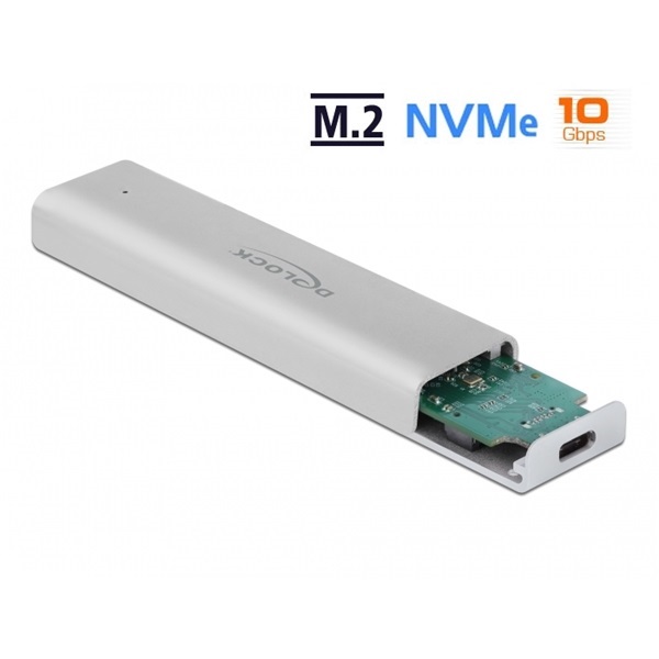Delock 42634 Külső Ház M.2 NVMe PCIe SSD USB 3.2 Gen 2 Type-C female