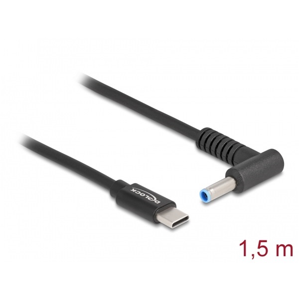 Delock 87971 kábel Laptop töltő USB Type-C male > HP 4.5 x 3.0mm male