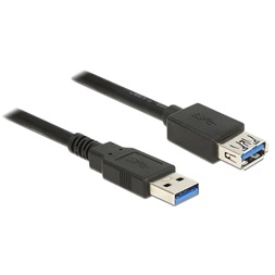 Delock 85053 kábel USB 3.0 Type-A male / female hosszabbító 0.5m fekete