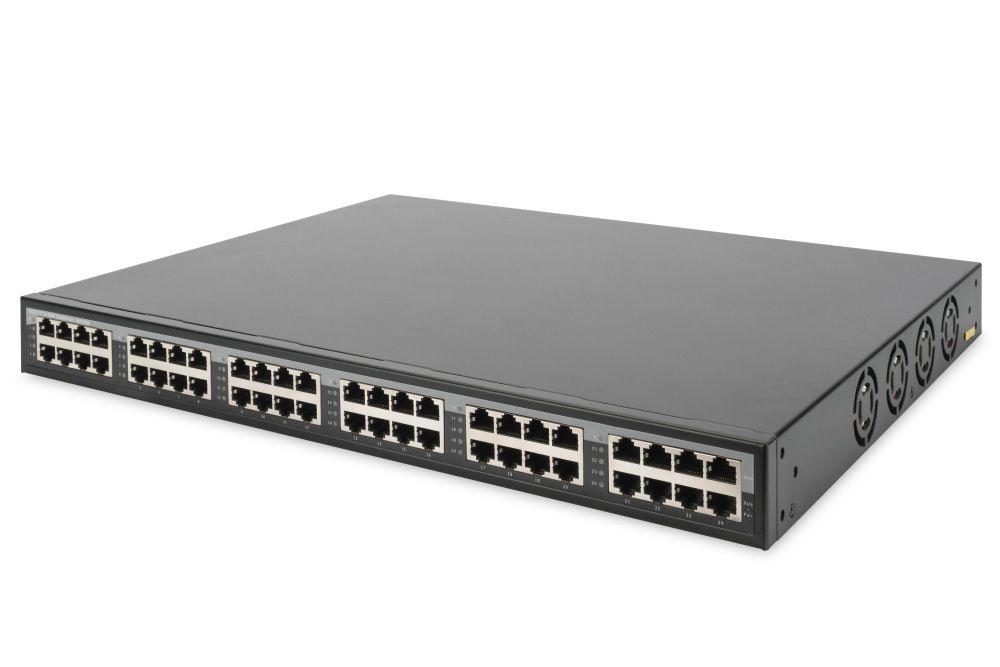 DIGITUS 10G Ethernet 24 port PoE+ 802.3af/at 370W tápfeladó
