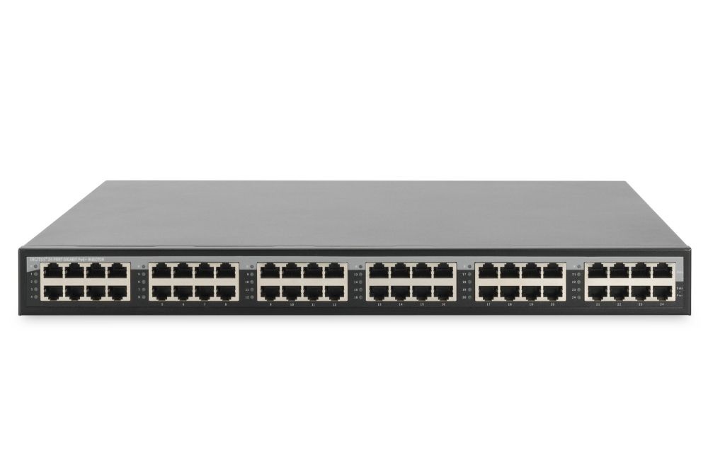 DIGITUS 10G Ethernet 24 port PoE+ 802.3af/at 370W tápfeladó