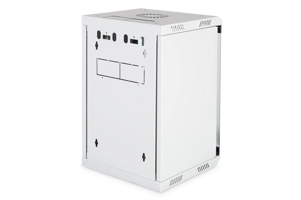 DIGITUS 10"/19" 5/10U Kombinált 350/483mm mély üvegajtós szürke fali rack szekrény