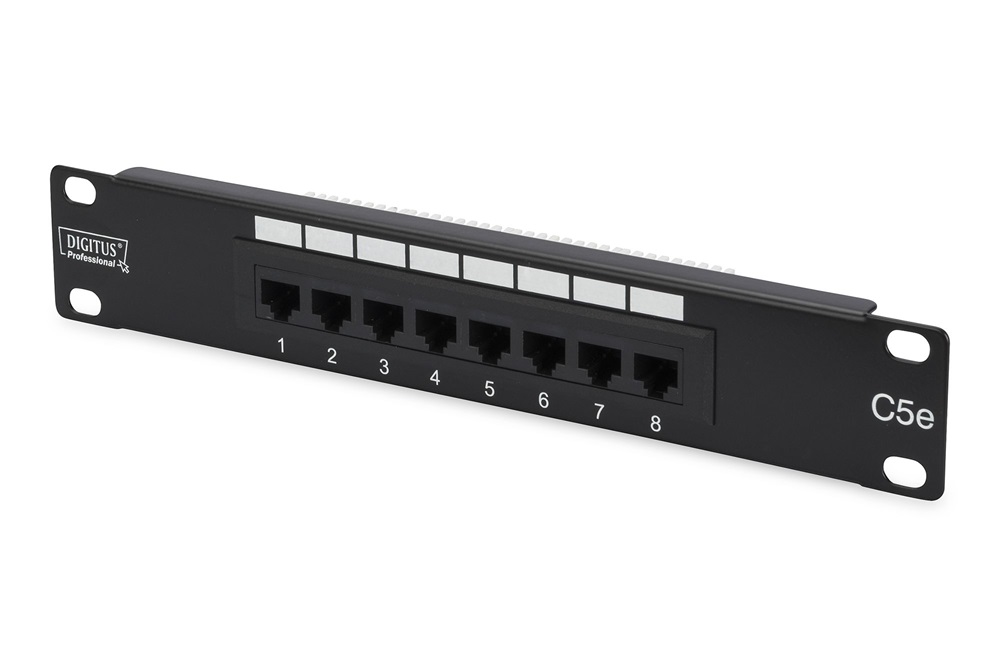 DIGITUS 10" 1U 8portos Cat5E árnyékolatlan patch panel
