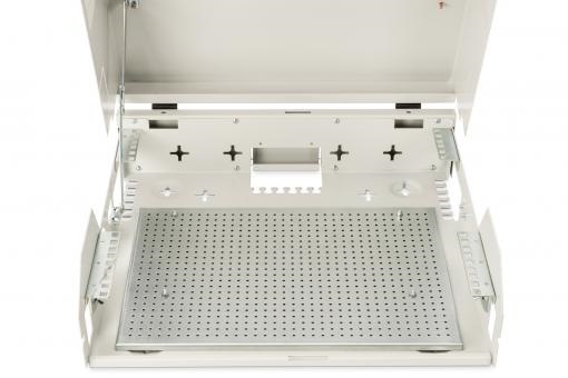 DIGITUS SOHO 19" 3U/2U 156x525x475mm slim forgatható szürke fali rack szekrény