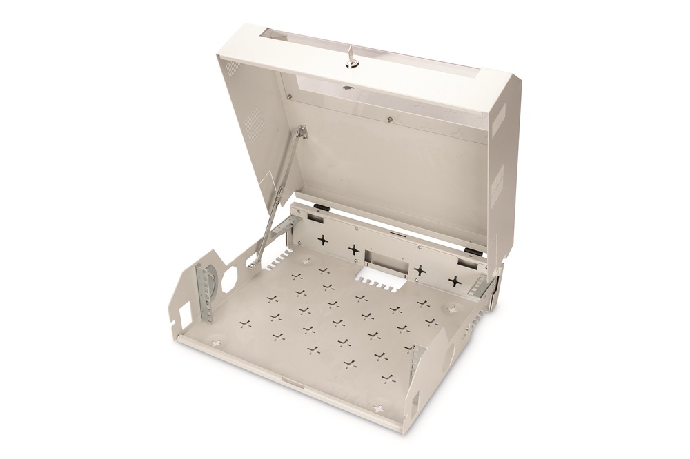 DIGITUS SOHO 19" 3U/2U 156x525x475mm slim forgatható szürke fali rack szekrény