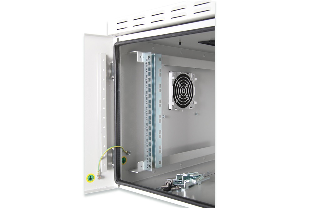 DIGITUS 19" 7U 490x600x450mm IP55 kültéri szürke fali rack szekrény