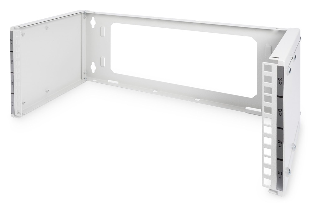 DIGITUS 19" 4U 195x505x250mm nyitott szürke fali patch konzol