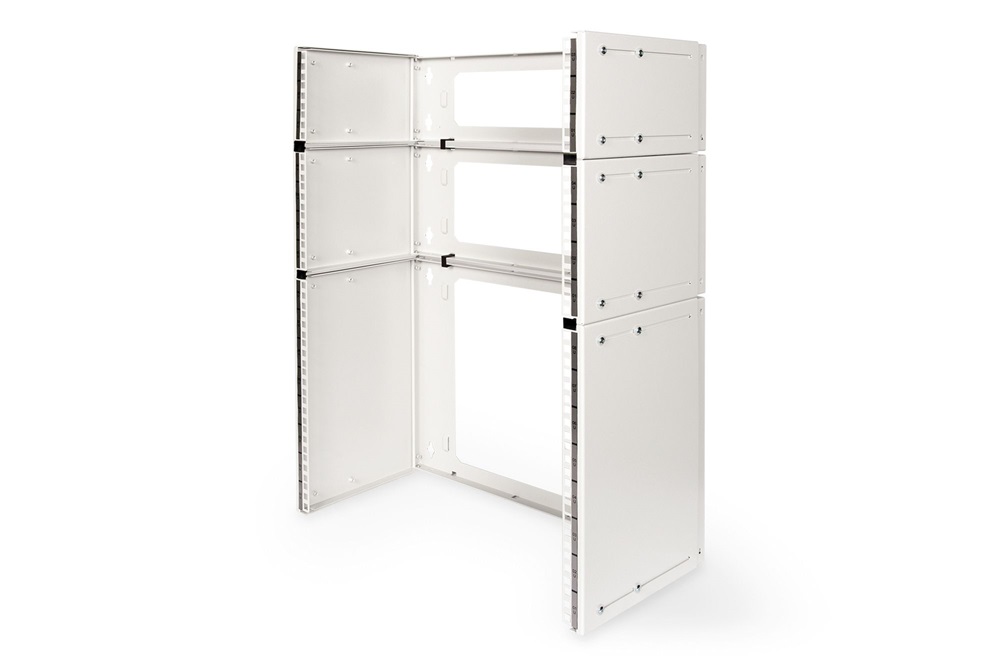 DIGITUS 19" 4U 195x505x250mm nyitott szürke fali patch konzol
