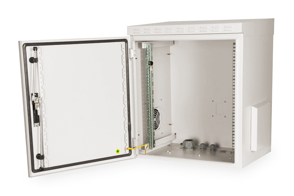 DIGITUS 19" 12U 713x600x450mm IP55 kültéri szürke fali rack szekrény