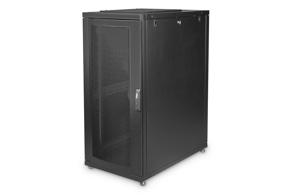 DIGITUS Server Rack Unique 19" 26U 1340x600x1000mm perforált ajtós fekete álló szerver rack szekrény
