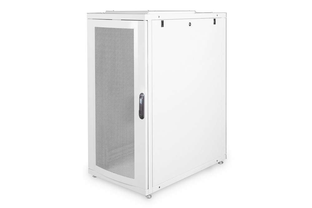 DIGITUS Server Rack Unique 19" 26U 1340x600x1000mm perforált ajtós szürke álló szerver rack szekrény