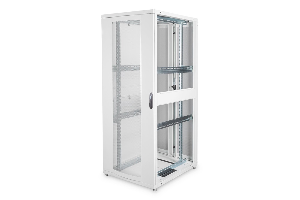 DIGITUS Server Rack Unique 19" 42U 2050x800x1000mm perforált ajtós szürke álló szerver rack szekrény