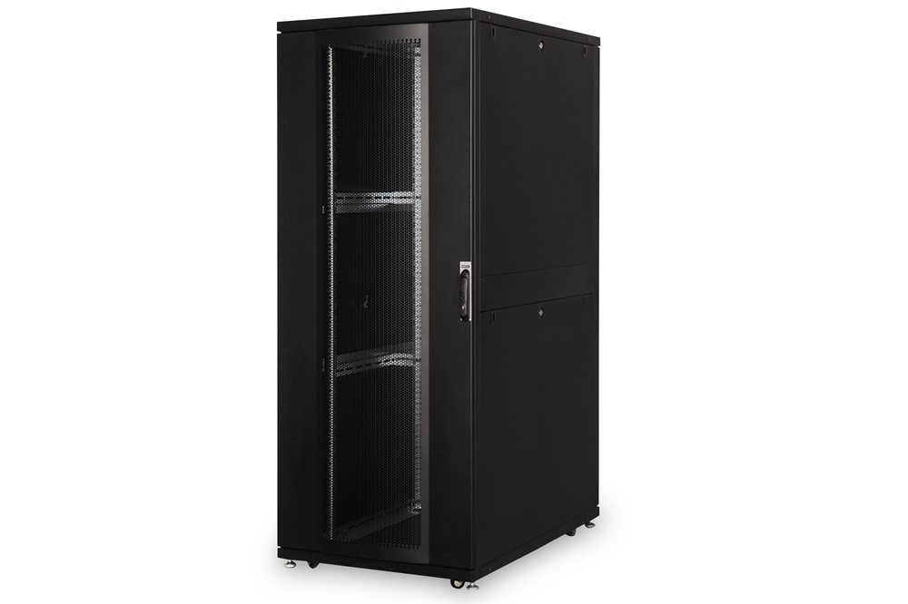 DIGITUS Server Rack Unique 19" 42U 2050x800x1200mm perforált ajtós fekete álló szerver rack szekrény