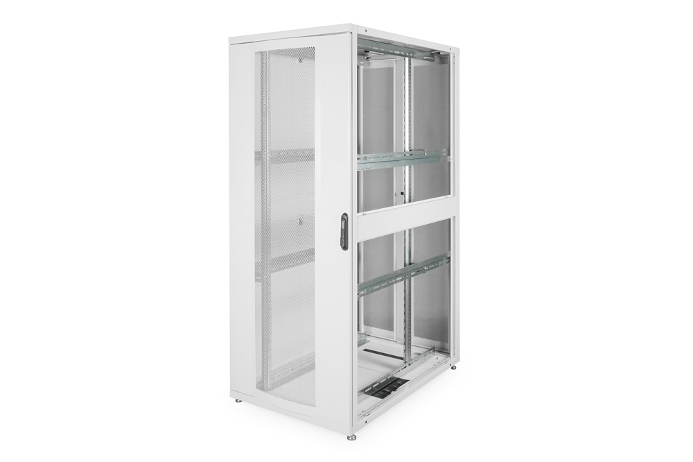 DIGITUS Server Rack Unique 19" 42U 2050x800x1200mm perforált ajtós szürke álló szerver rack szekrény