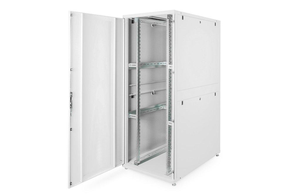 DIGITUS Server Rack Unique 19" 42U 2050x800x1200mm perforált ajtós szürke álló szerver rack szekrény