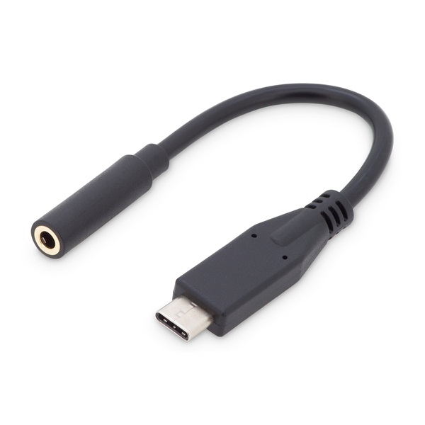 DIGITUS 24bit 48 KHZ USB Type-C 3.5mm stereo audio adapter kábel 0,2m