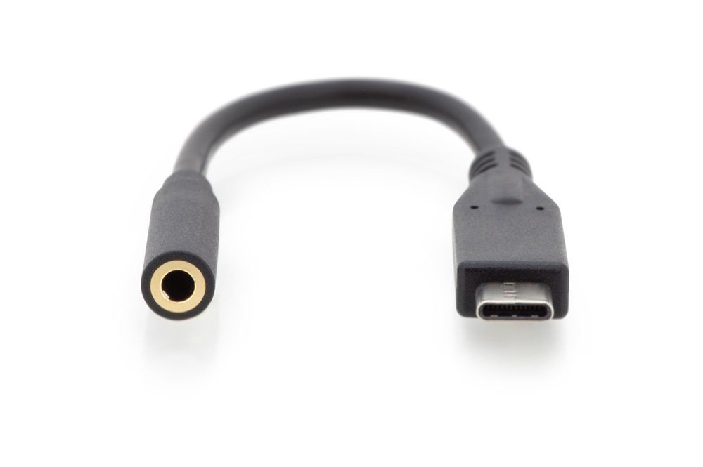 DIGITUS 24bit 48 KHZ USB Type-C 3.5mm stereo audio adapter kábel 0,2m