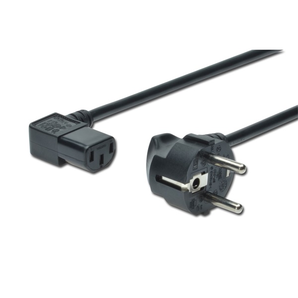 DIGITUS 250V 10A CEE 7/7 schuko 90 fok csatlakozó IEC C13 90 fok dugó 1,8m tápkábel