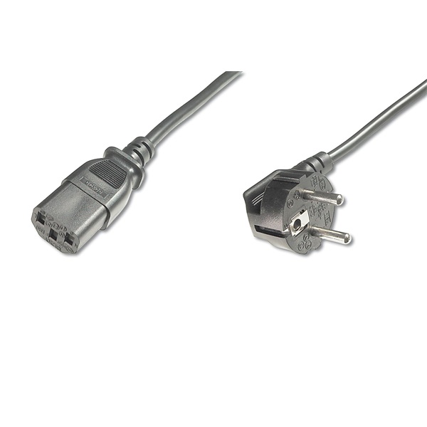 DIGITUS 250V 10A IEC C13 csatlakozó CEE 7/7 schuko 90 fok dugó 1,8m tápkábel