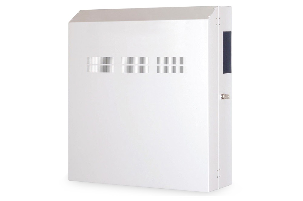 DIGITUS 19" 4U 800x640x220mm slim függőleges rögzítésű szürke fali rack szekrény