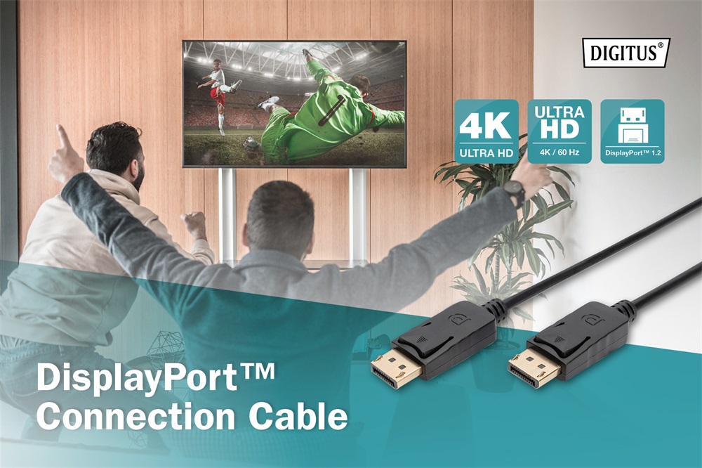 DIGITUS AK-340100-020-S 4K Display port 2m kábel