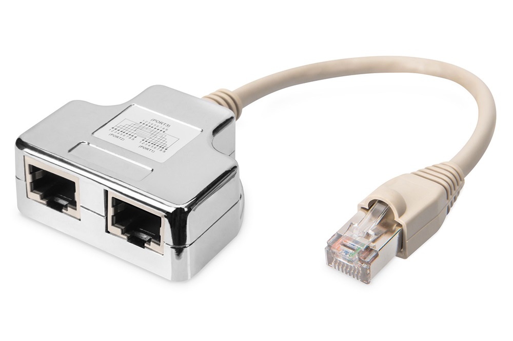 DIGITUS AT-AG CX2 CAT5e árnyékolt pc-pc RJ45 Y elosztó adapter